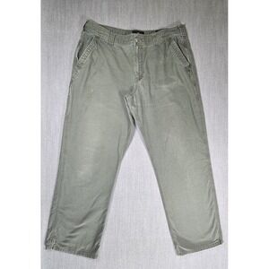 Redhead Pants Mens 38x32 Green Cotton Straight Leg Belted